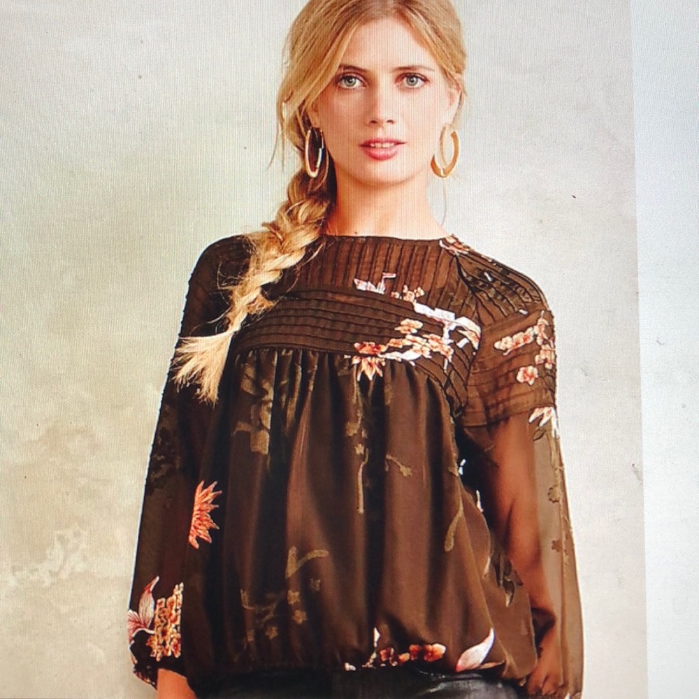 Anthropologie windswept velvet top XS